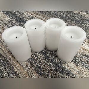 Threshold - Target - SET OF 4 - LED Black Wick - White Piller Candles